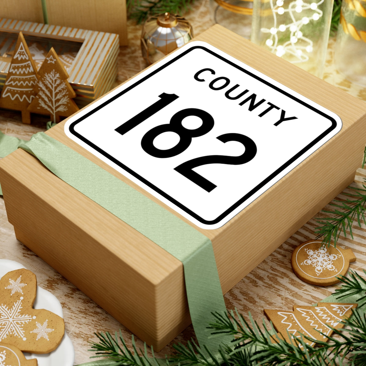 County 182 square (Minnesota) (Road Sign) STICKER Vinyl Kiss-Cut Decal