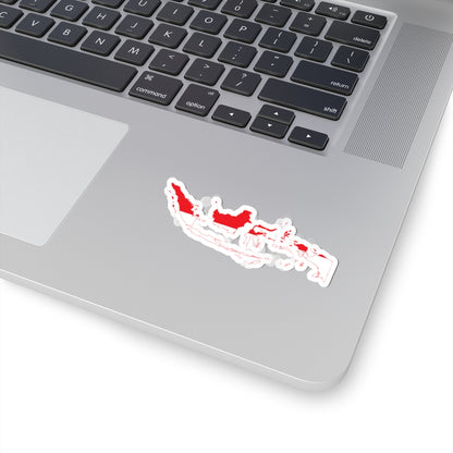Flag map of Indonesia physical version (Indonesia) STICKER Vinyl Kiss-Cut Decal