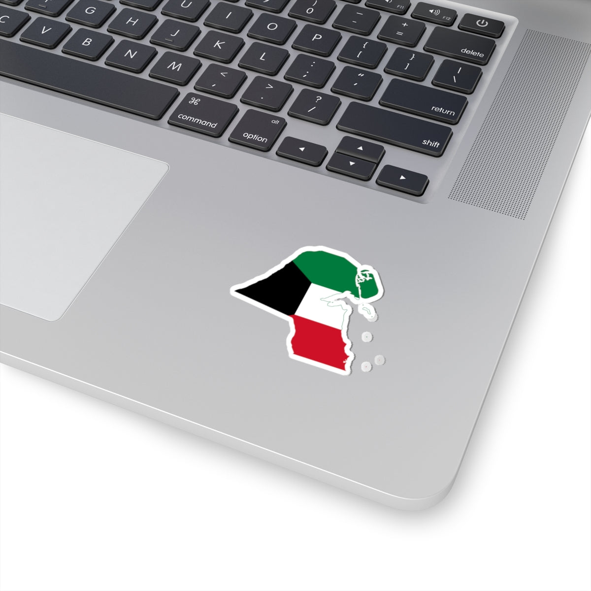 Flag-map of Kuwait with islands (Kuwait) STICKER Vinyl Kiss-Cut Decal