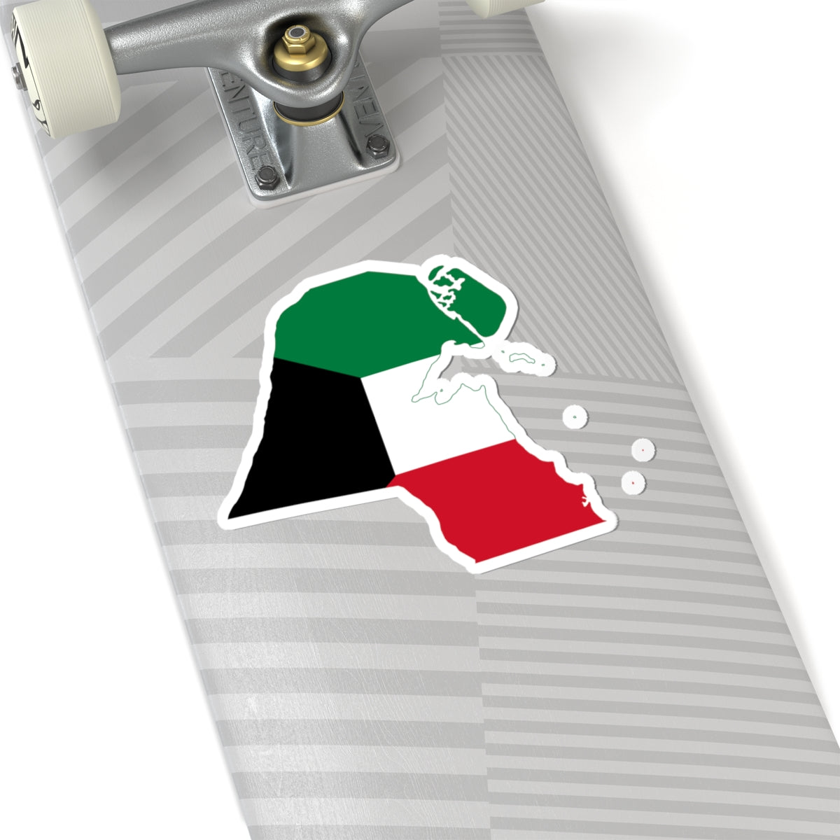 Flag-map of Kuwait with islands (Kuwait) STICKER Vinyl Kiss-Cut Decal