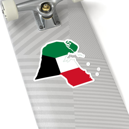 Flag-map of Kuwait with islands (Kuwait) STICKER Vinyl Kiss-Cut Decal