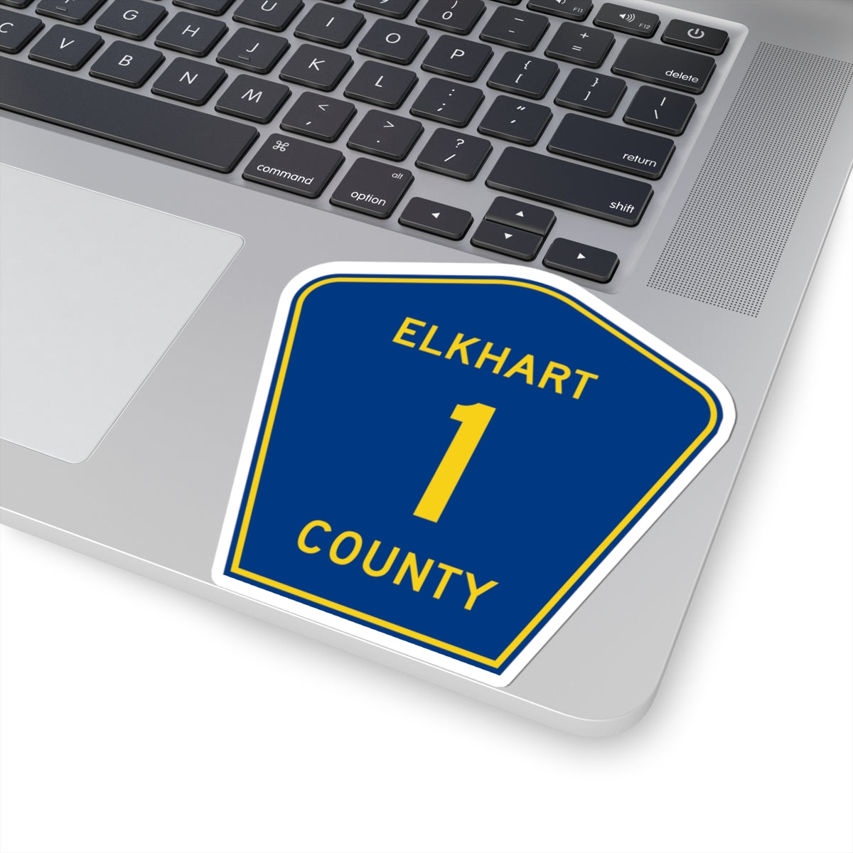 Elkhart County Road 1 IN (Indiana) (Road Sign) STICKER Vinyl Kiss-Cut Decal