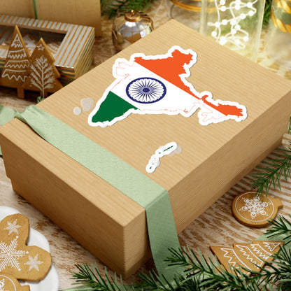 Flag-map of India de-facto (India) STICKER Vinyl Kiss-Cut Decal