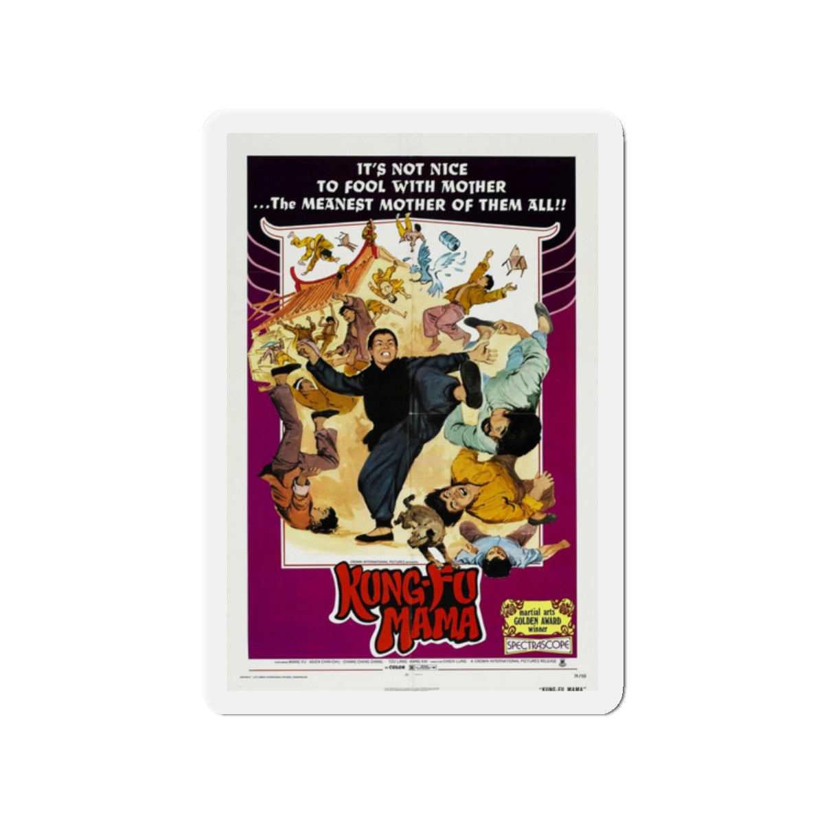 KUNG-FU MAMA 1973 Movie Poster - Refrigerator Magnet-2" x 2"-The Sticker Space