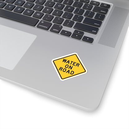 WATER ON ROAD MUTCD-DE W21-7-DE (Delaware) (Road Sign) STICKER Vinyl Kiss-Cut Decal