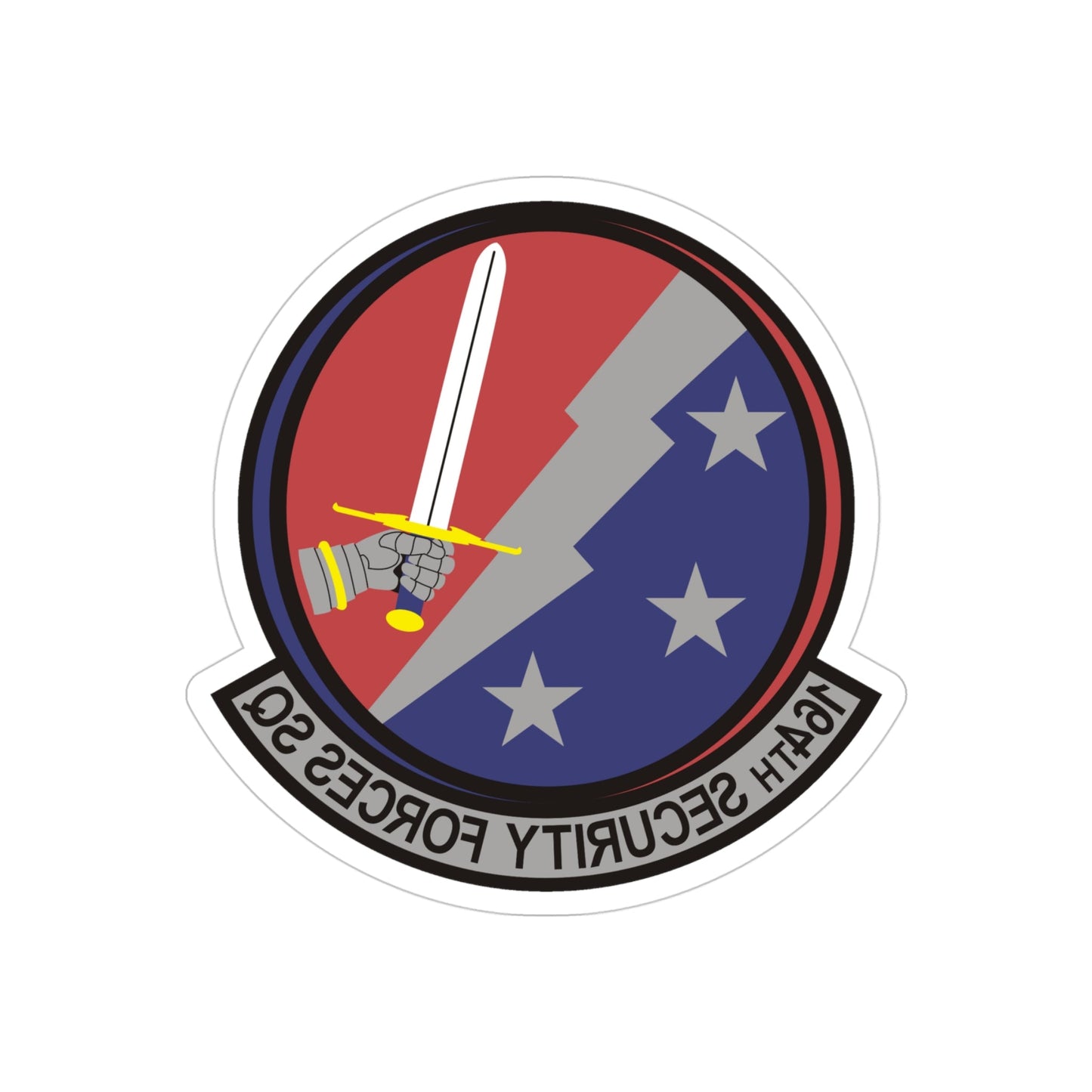 164th Security Forces Squadron (U.S. Air Force) REVERSE PRINT Transparent STICKER-4" × 4"-The Sticker Space