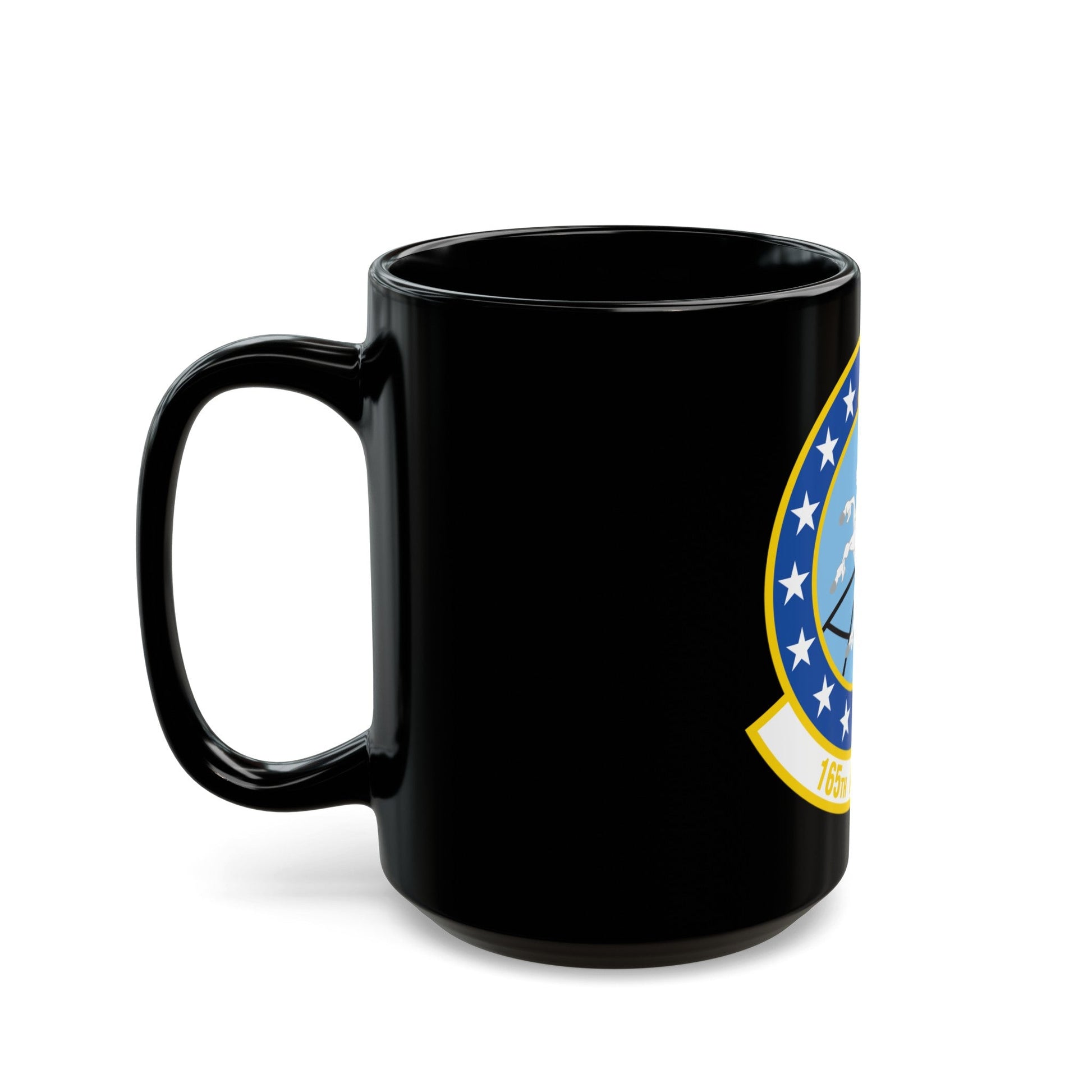 165 Airlift Squadron (U.S. Air Force) Black Coffee Mug-The Sticker Space