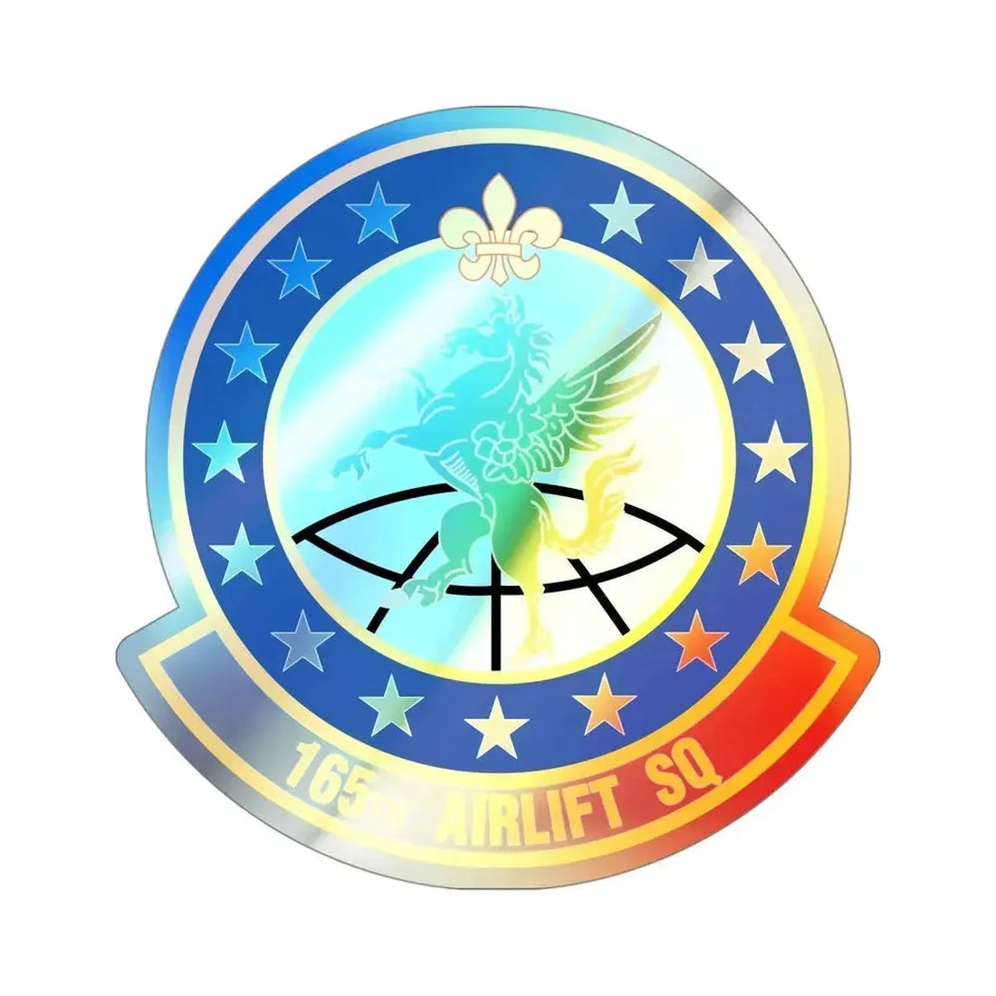 165 Airlift Squadron (U.S. Air Force) Holographic STICKER Die-Cut Vinyl Decal 4 Inch Holographic - The Sticker Space