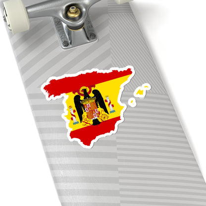 Flag-map of Spain 1945-1977 (Spain) STICKER Vinyl Kiss-Cut Decal