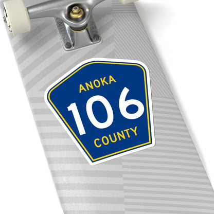 Anoka County 106 (Minnesota) (Road Sign) STICKER Vinyl Kiss-Cut Decal