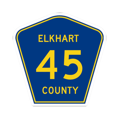 Elkhart County Road 45 IN (Indiana) (Road Sign) STICKER Vinyl Kiss-Cut Decal