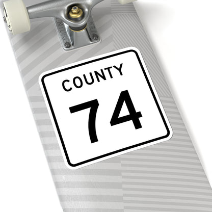 County 74 square (Minnesota) (Road Sign) STICKER Vinyl Kiss-Cut Decal