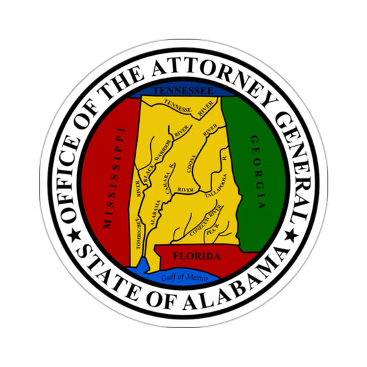 Attorney General of Alabama - STICKER Vinyl Kiss-Cut Decal-2 Inch-White-The Sticker Space