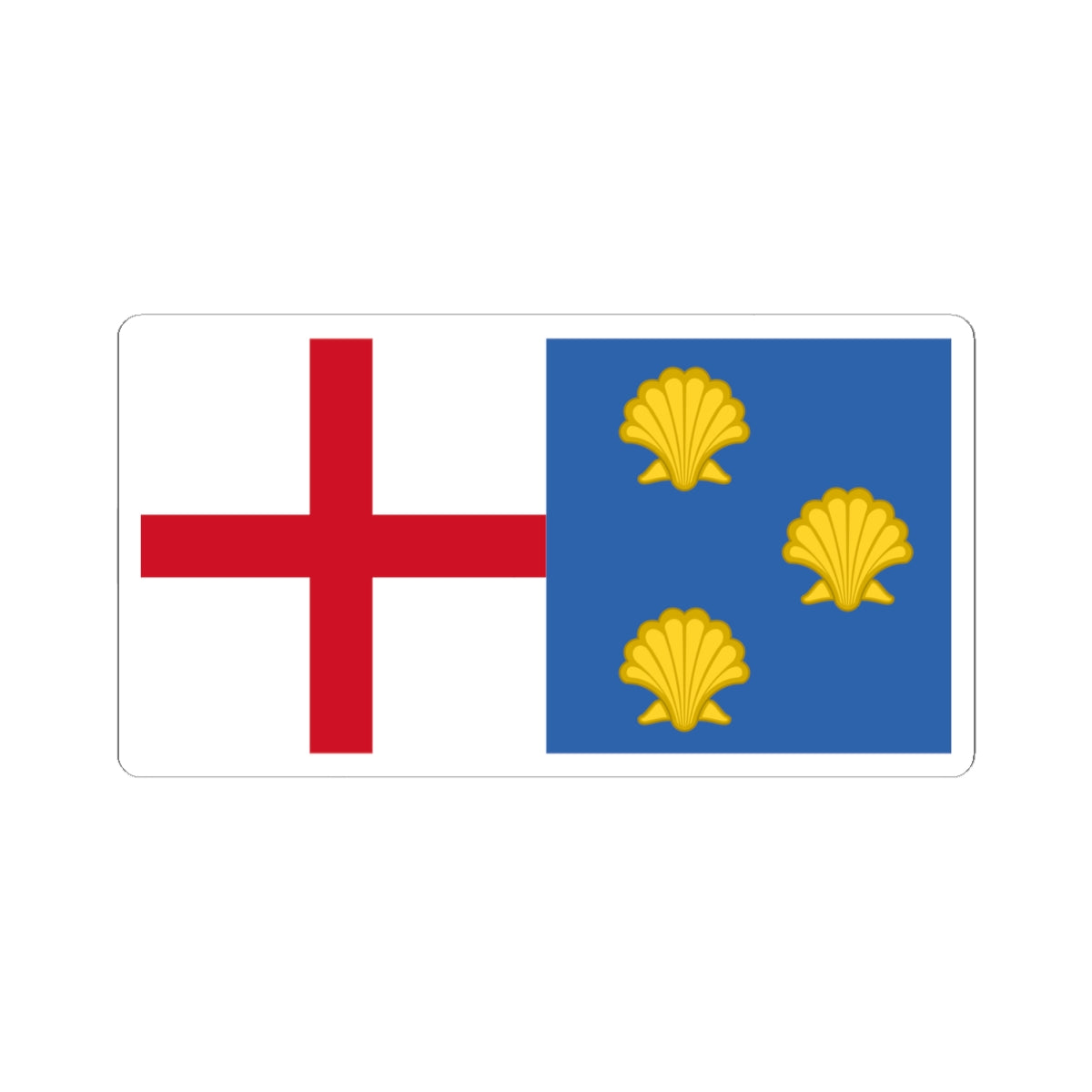Flag of the Church of St James the Great Birlingham (England) STICKER Vinyl Kiss-Cut Decal