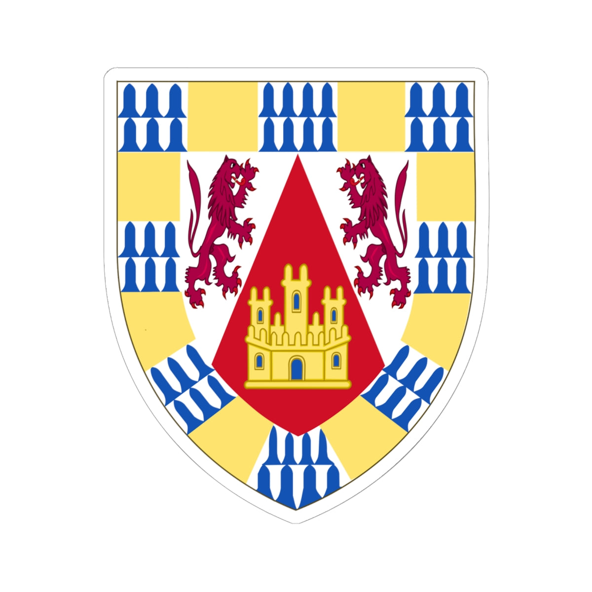 Arms of Henry II of Castile before his accession (Spain) (Coat of Arms) STICKER Vinyl Kiss-Cut Decal