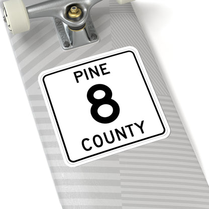 Pine County Route 8 MN (Minnesota) (Road Sign) STICKER Vinyl Kiss-Cut Decal