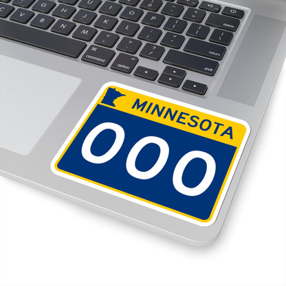 MN-000 template (Minnesota) (Road Sign) STICKER Vinyl Kiss-Cut Decal
