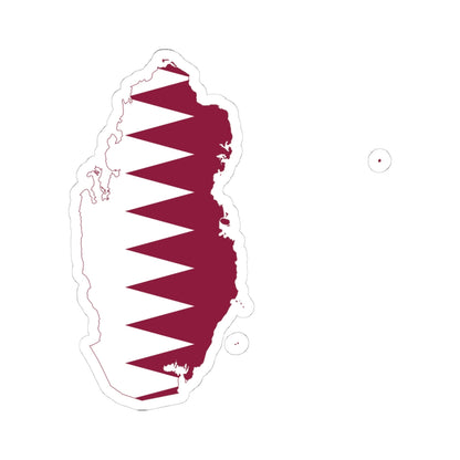 Flag-map of Qatar precise boundaries (Qatar) STICKER Vinyl Kiss-Cut Decal