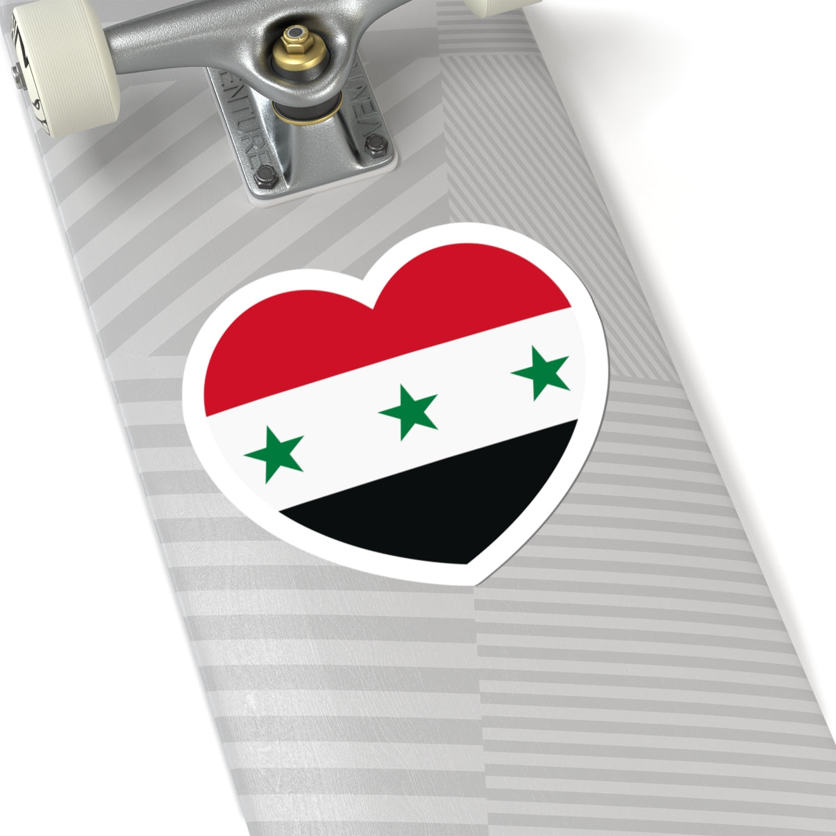 Iraq 1963-1991 and Syria 1963-1972 flag heart white (Iraq) STICKER Vinyl Kiss-Cut Decal