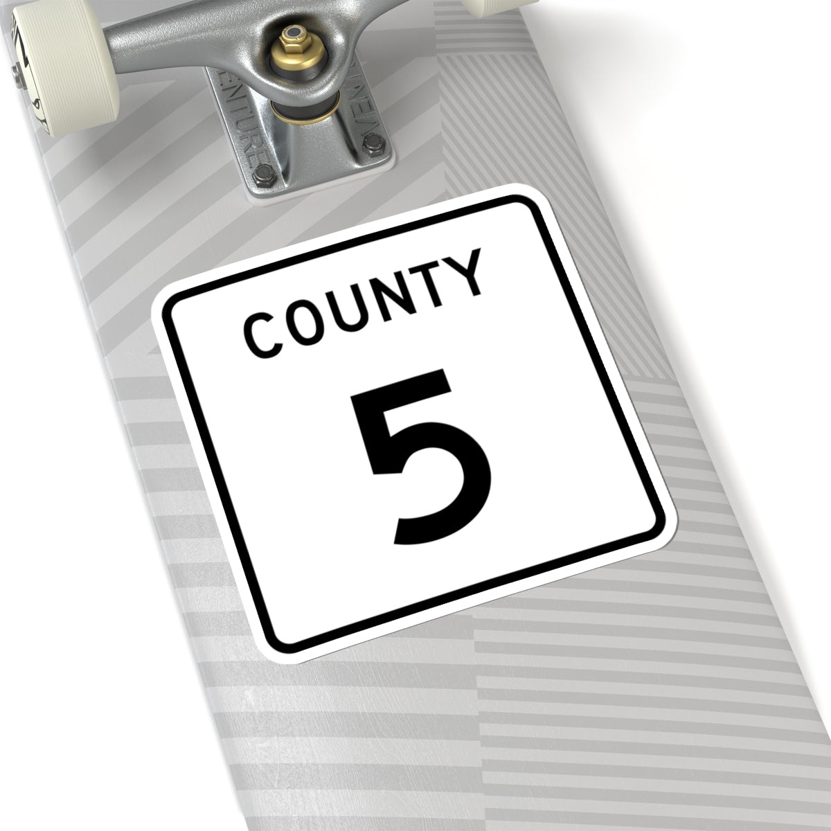 County 5 square (Minnesota) (Road Sign) STICKER Vinyl Kiss-Cut Decal