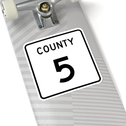 County 5 square (Minnesota) (Road Sign) STICKER Vinyl Kiss-Cut Decal