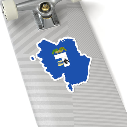 Flag map of the Province of Matera (Italy) STICKER Vinyl Kiss-Cut Decal