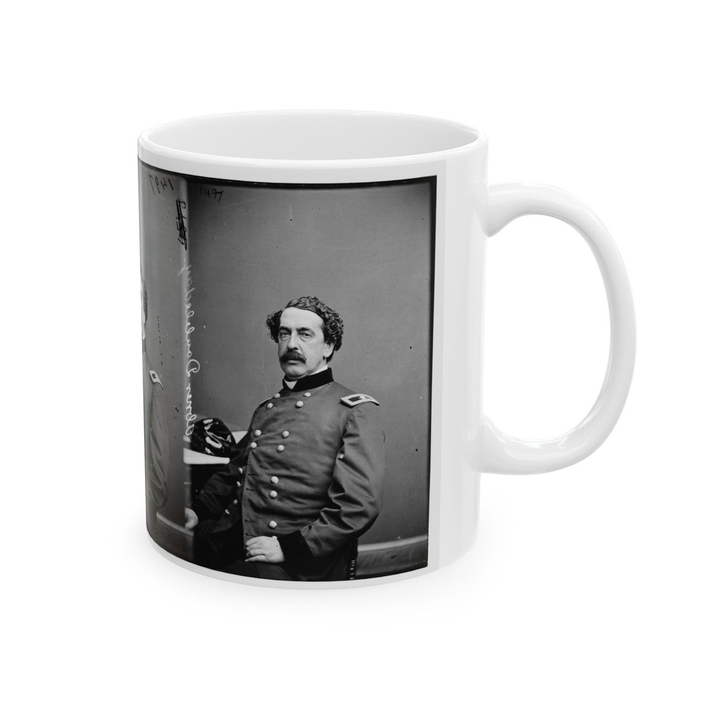 Portrait Of Brig. Gen. Abner Doubleday, Officer Of The Federal Army (Maj. Gen. From Nov. 29, 1862) (U.S. Civil War) White Coffee Mug