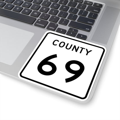 County 69 square (Minnesota) (Road Sign) STICKER Vinyl Kiss-Cut Decal