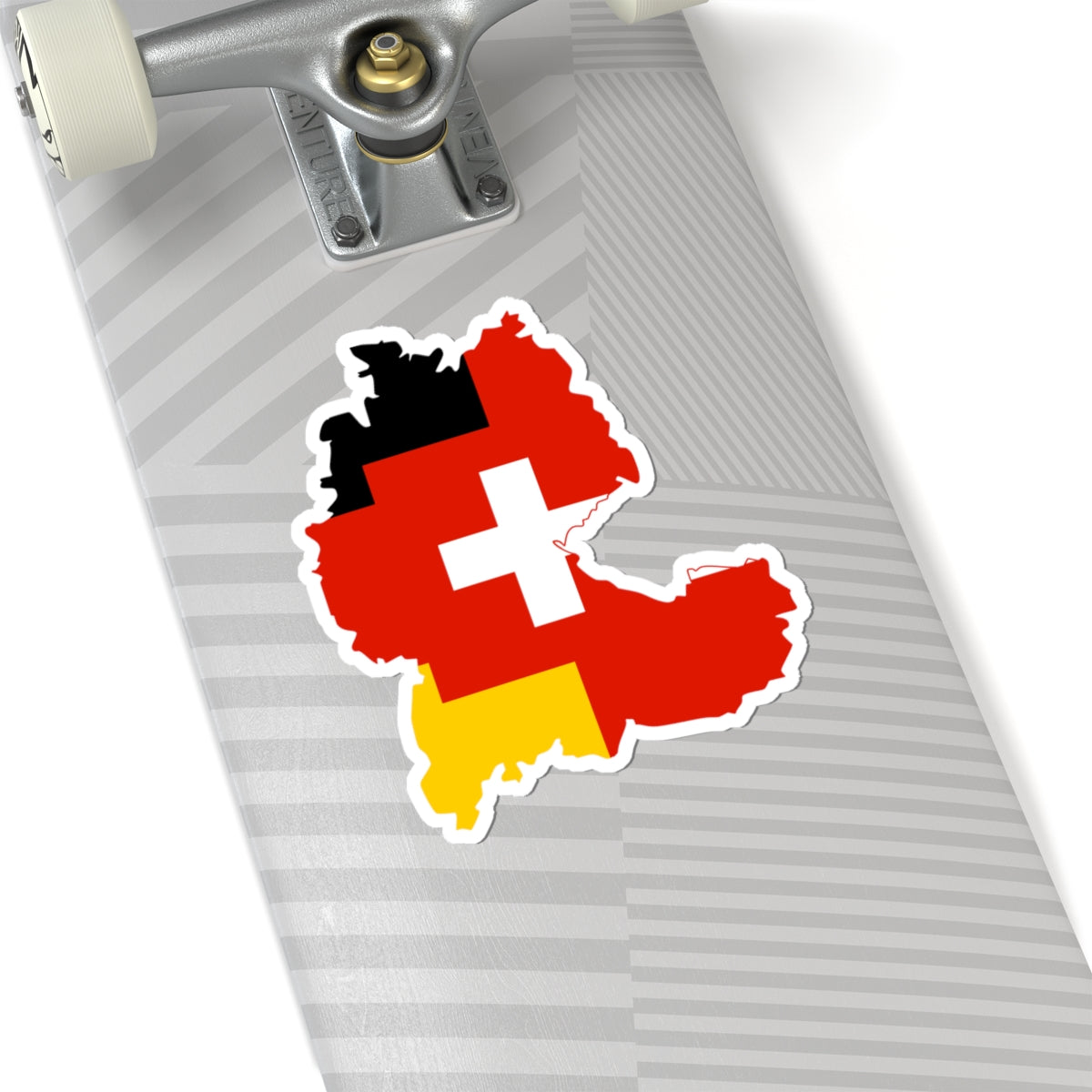 Flag-map of the German language Deutsch (Germany) STICKER Vinyl Kiss-Cut Decal