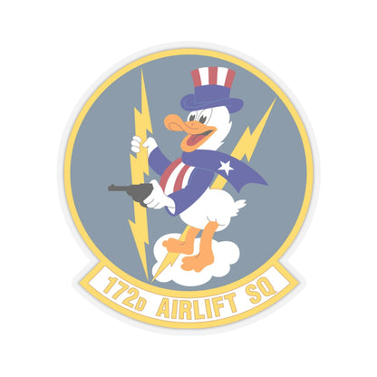 172d Airlift Squadron (U.S. Air Force) STICKER Vinyl Kiss-Cut Decal-4" × 4"-Transparent-The Sticker Space