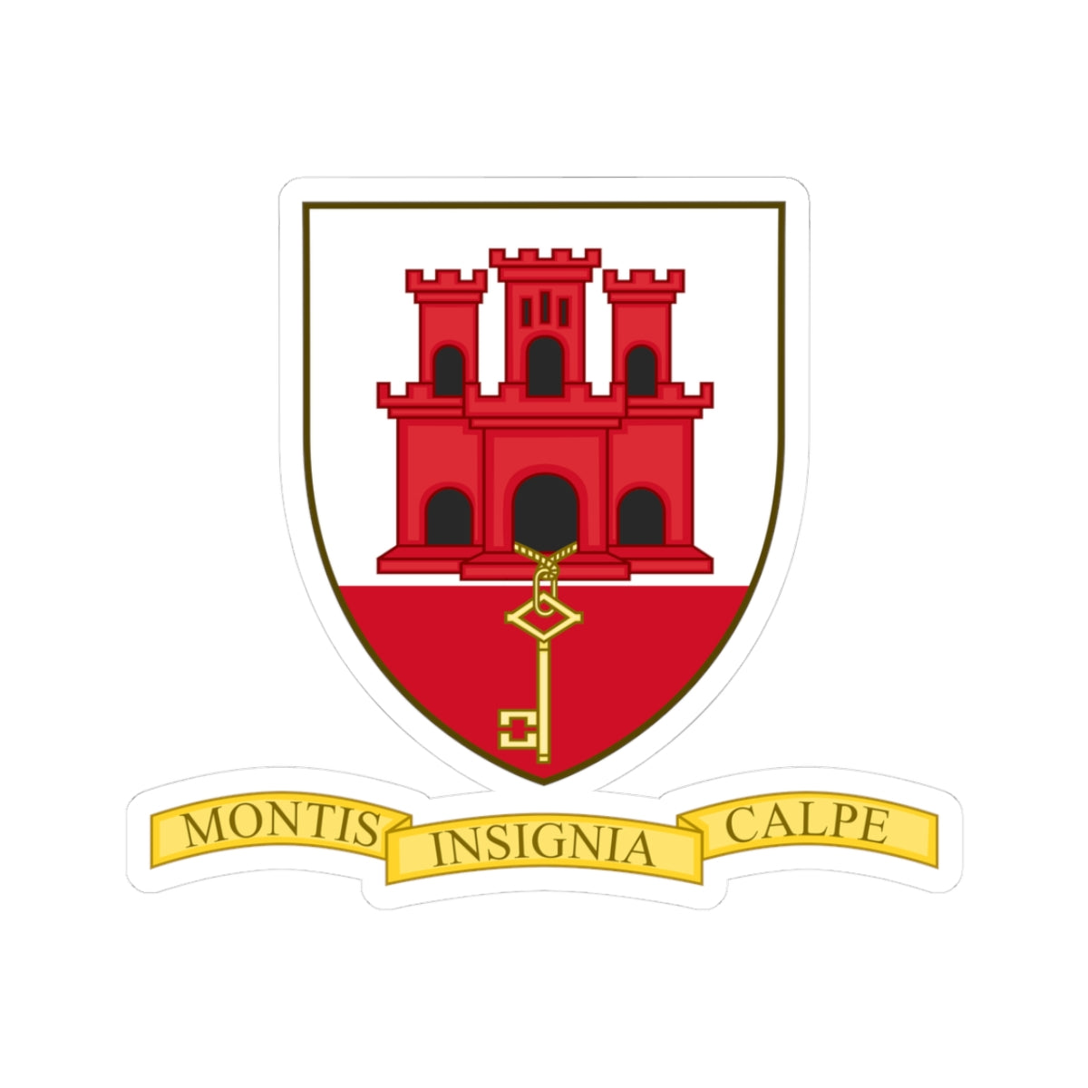 Badge of Gibraltar (Spain) (Coat of Arms) STICKER Vinyl Kiss-Cut Decal