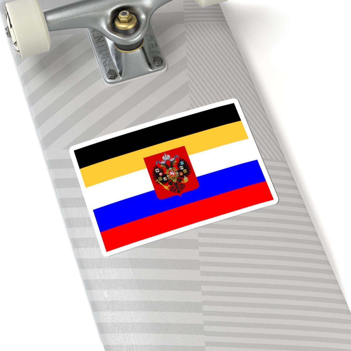 Flag of Russia combined tricolor with Imperial coat of arms (Russia) STICKER Vinyl Kiss-Cut Decal