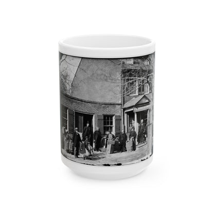 Washington, D.C. Group Before Office Of U.S. Christian Commission, 8th And H Sts. Nw (U.S. Civil War) White Coffee Mug