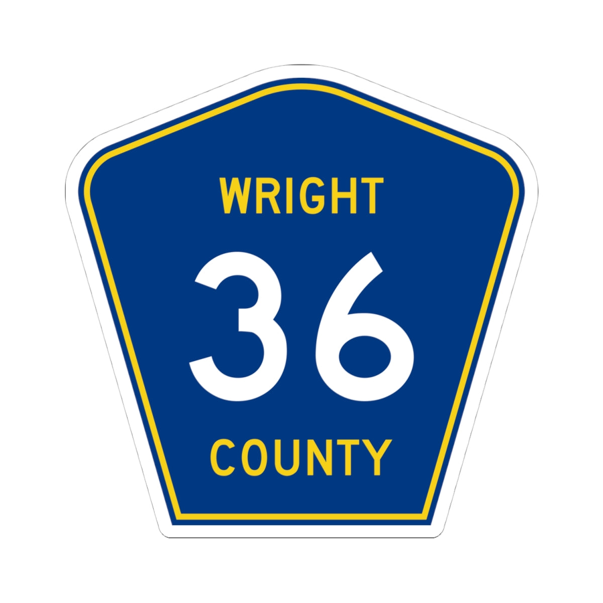 Wright County Route 36 (Minnesota) (Road Sign) STICKER Vinyl Kiss-Cut Decal