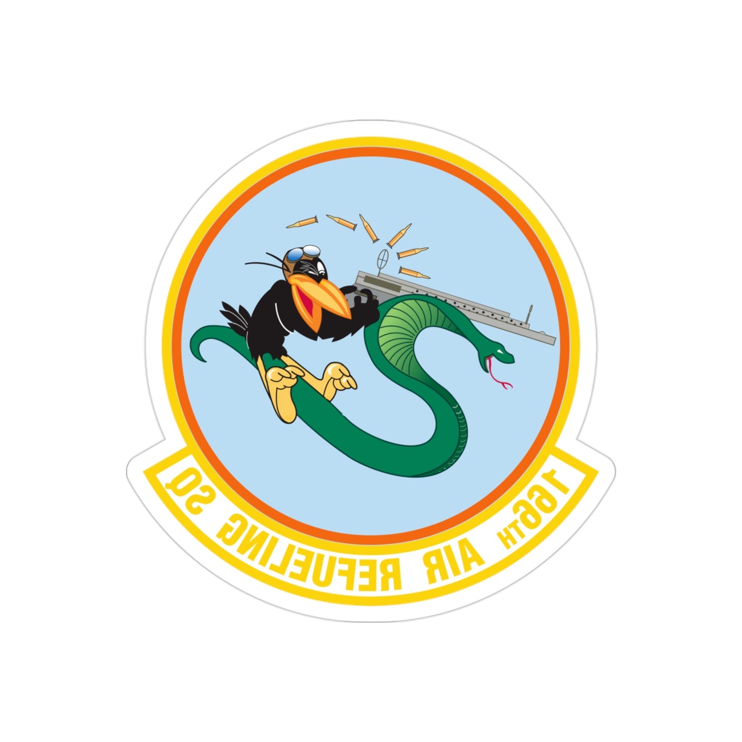 166 Air Refueling Squadron (U.S. Air Force) REVERSE PRINT Transparent STICKER-3" × 3"-The Sticker Space