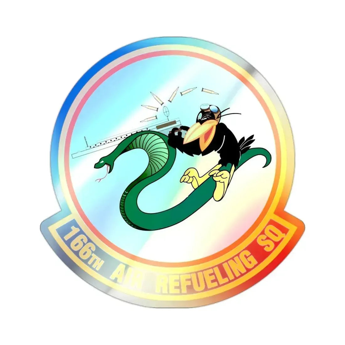 166 Air Refueling Squadron (U.S. Air Force) Holographic STICKER Die-Cut Vinyl Decal 2 Inch Holographic - The Sticker Space