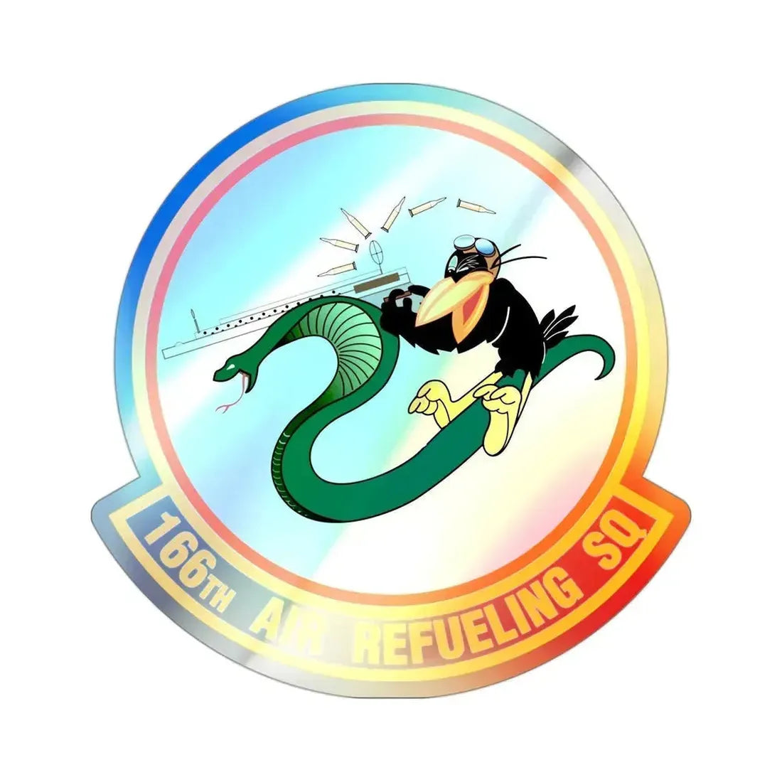 166 Air Refueling Squadron (U.S. Air Force) Holographic STICKER Die-Cut Vinyl Decal 3 Inch Holographic - The Sticker Space