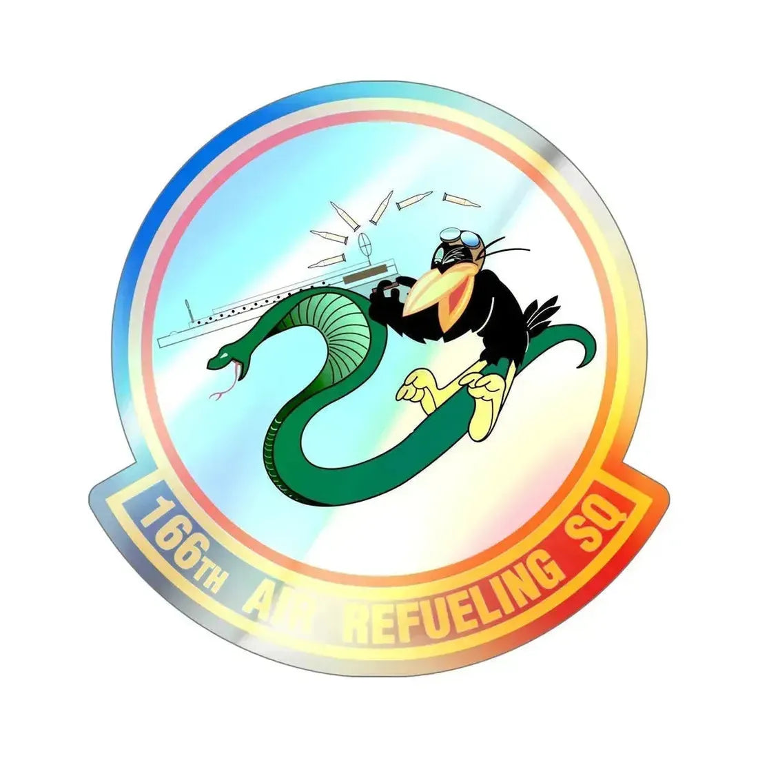 166 Air Refueling Squadron (U.S. Air Force) Holographic STICKER Die-Cut Vinyl Decal 6 Inch Holographic - The Sticker Space