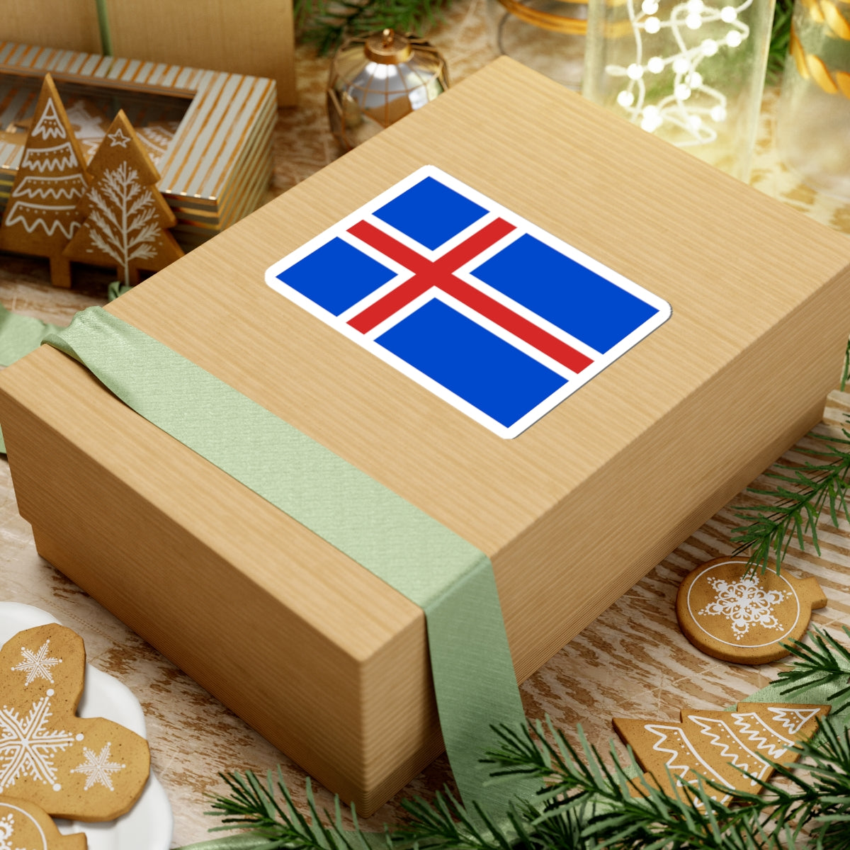 Flag of Iceland 1918-1944 (Iceland) STICKER Vinyl Kiss-Cut Decal