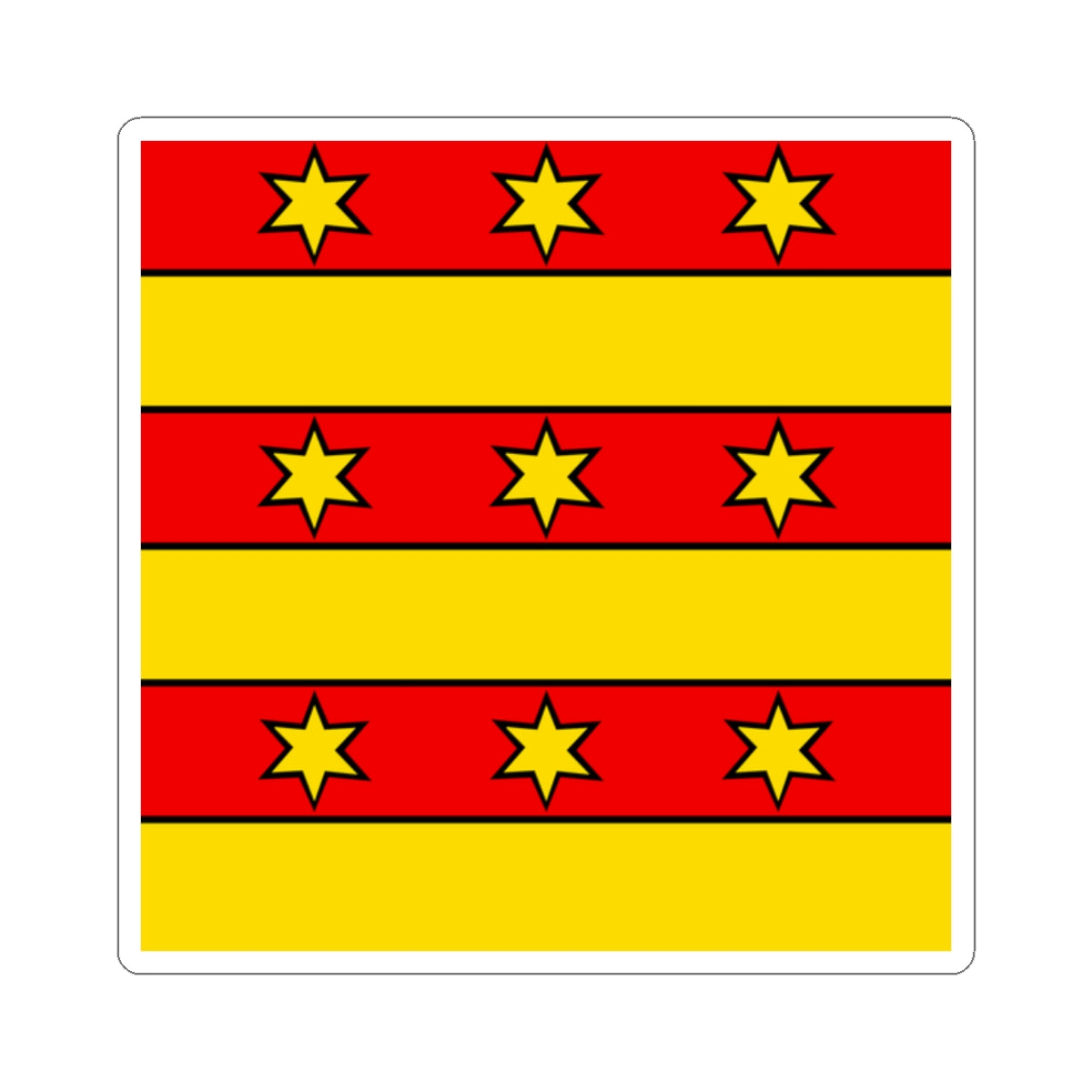 CHE Bezirk Rheinfelden Flag (Switzerland) STICKER Vinyl Kiss-Cut Decal