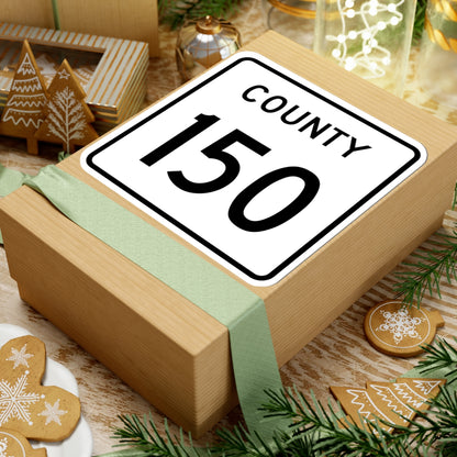 County 150 square (Minnesota) (Road Sign) STICKER Vinyl Kiss-Cut Decal