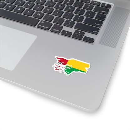 Flag map of Guinea-Bissau (Guinea) STICKER Vinyl Kiss-Cut Decal
