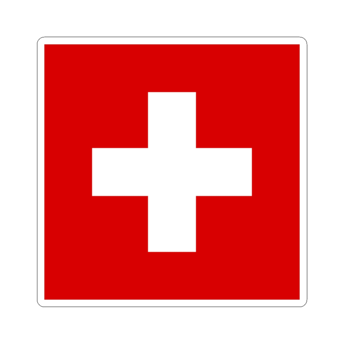 Flag of Switzerland - 2 (Switzerland) STICKER Vinyl Kiss-Cut Decal