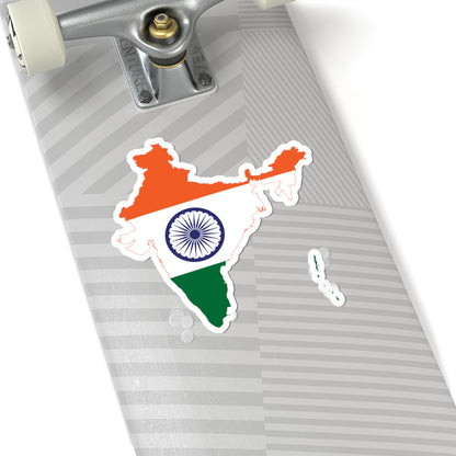 Flag-map of India de-facto (India) STICKER Vinyl Kiss-Cut Decal