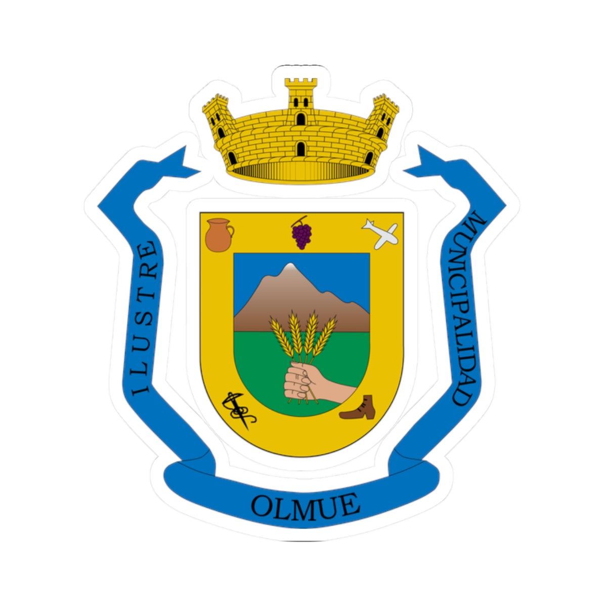 Escudo de Olmué (Chile) (Coat of Arms) STICKER Vinyl Kiss-Cut Decal