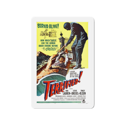 TERRIFIED 1962 Movie Poster - Refrigerator Magnet-2" x 2"-Die-Cut-1 pc-The Sticker Space