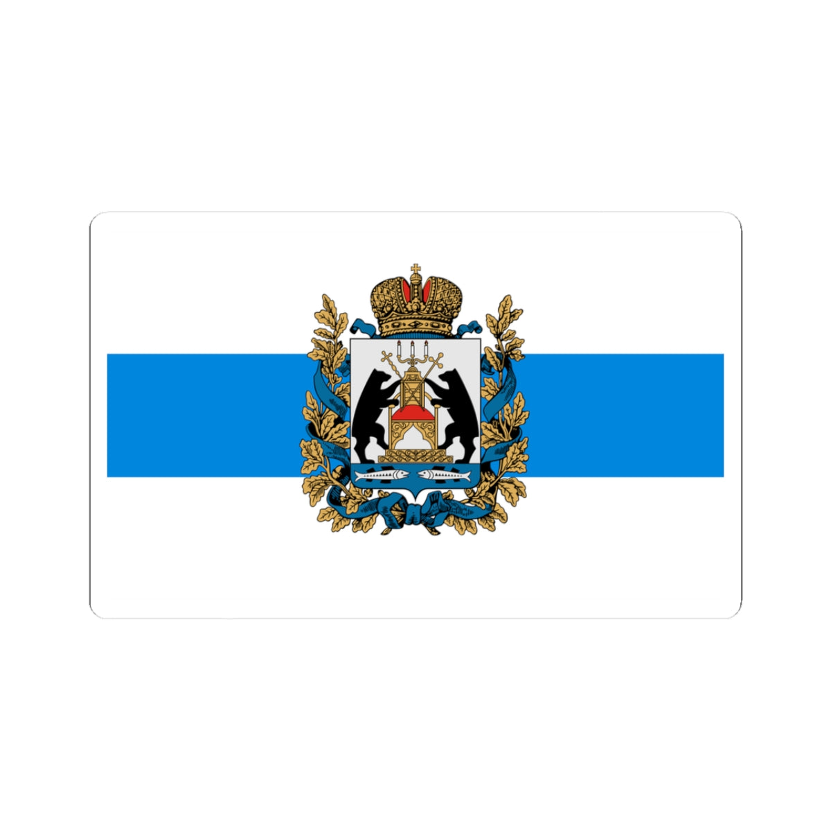 Unofficial flag of Novgorod Oblast until 2007 (Russia) STICKER Vinyl Kiss-Cut Decal