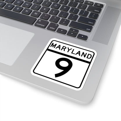 MD Route 9 (Maryland) (Road Sign) STICKER Vinyl Kiss-Cut Decal