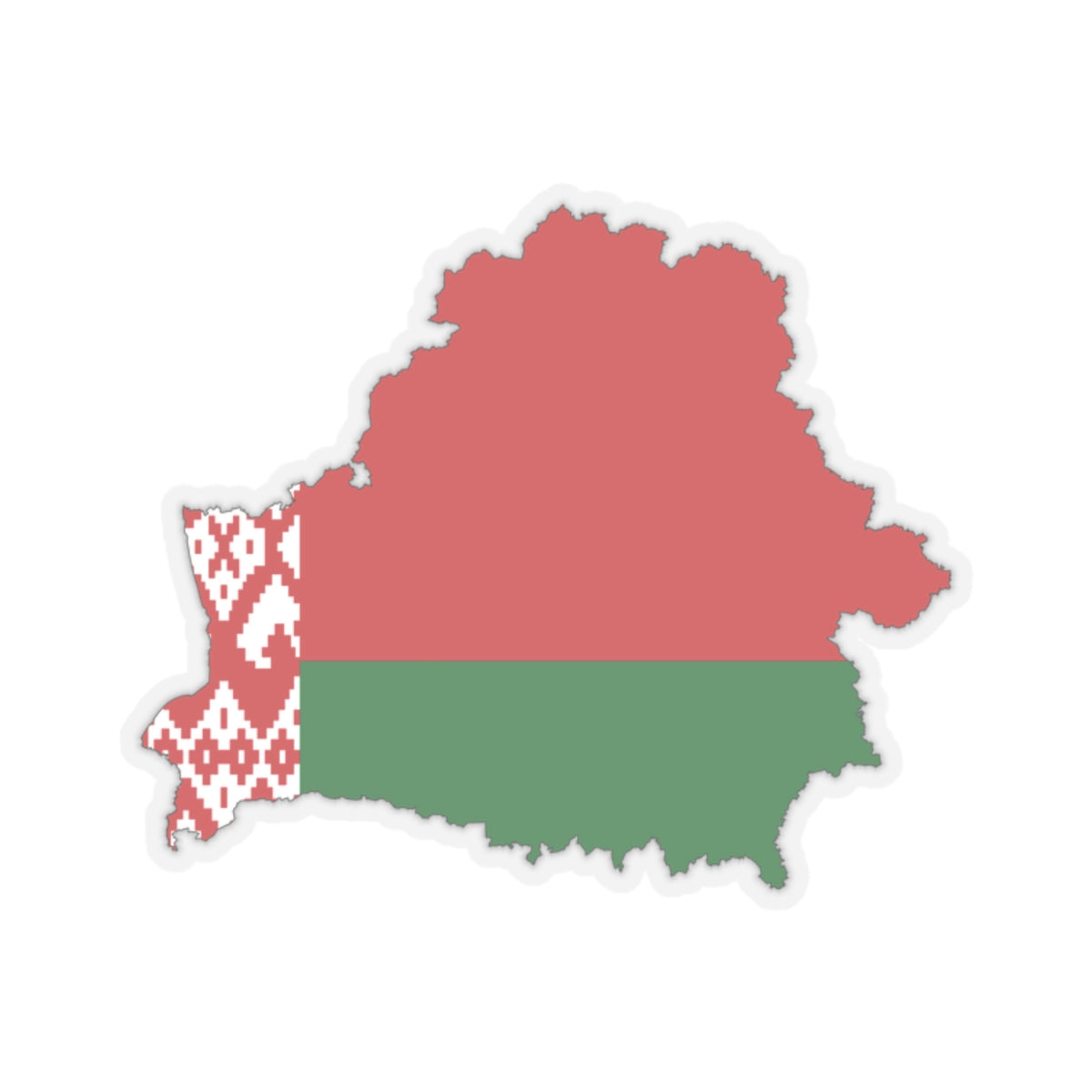 Belarus-Flagmap (Belarus) STICKER Vinyl Kiss-Cut Decal