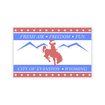 Flag of Evanston, Wyoming - STICKER Vinyl Kiss-Cut Decal